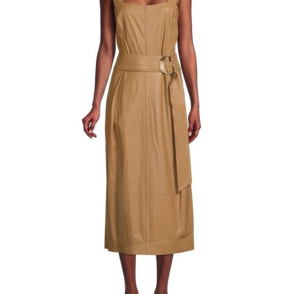 New: VINCE Leather Tank Midi Dress - Picture 3 of 3